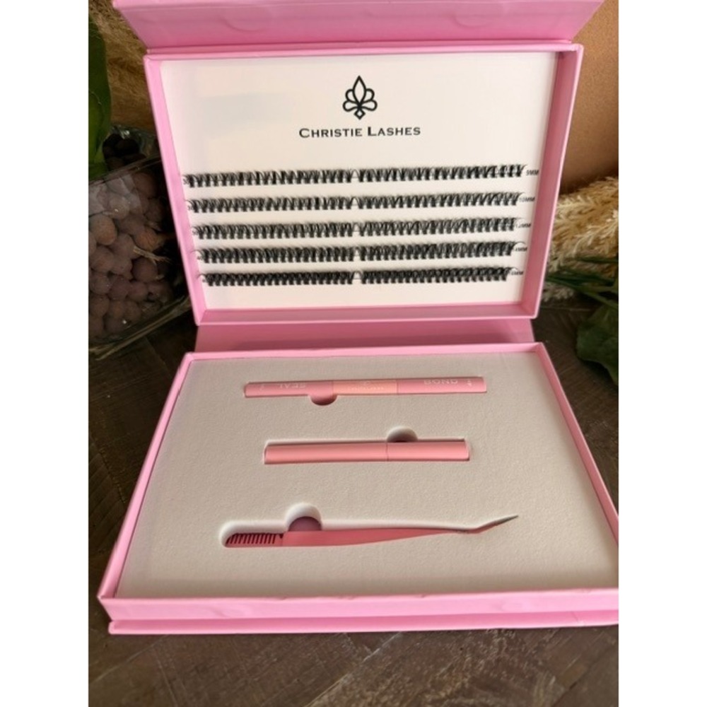 Christie Lashes DIY Lash Extension Kit Cluster Lashes Bond Seal Applicator New
